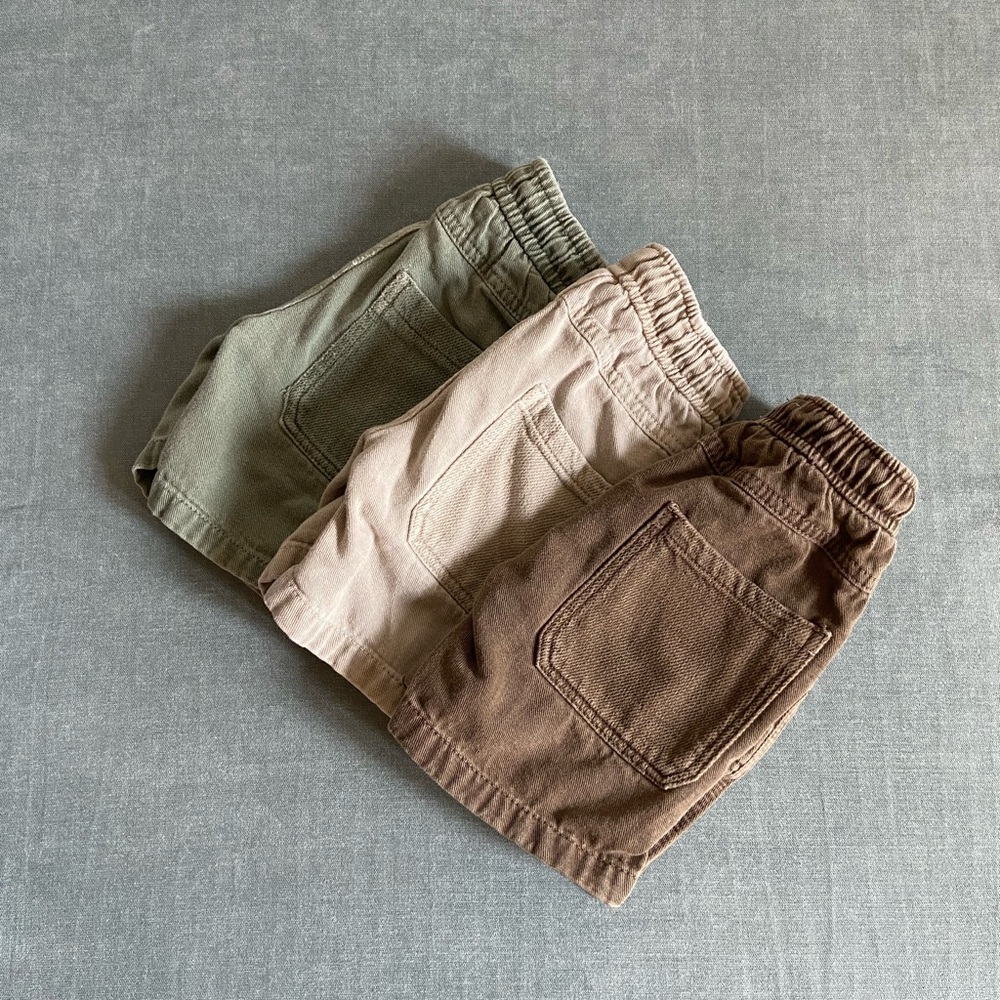 Zara Boy’s Green, Beige, and Brown Denim Shorts